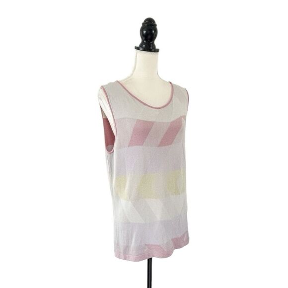 Jones New York Womenβs Silver Gray, Pink, Purple & Yellow Slipover Tank Size XL - Picture 4 of 11
